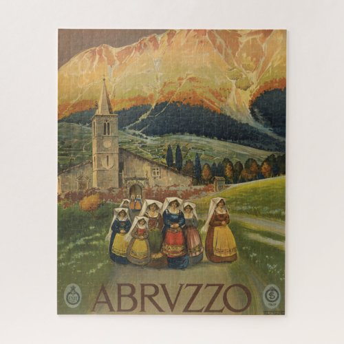 Vintage Travel Poster For Abruzzo Italy Jigsaw Puzzle