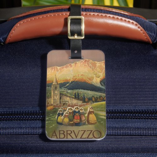 Vintage Travel Poster For Abruzzo Italy Luggage Tag