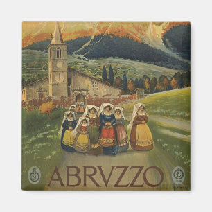 Vintage Travel Poster For Abruzzo, Italy. Magnet