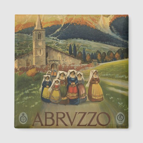 Vintage Travel Poster For Abruzzo Italy Magnet