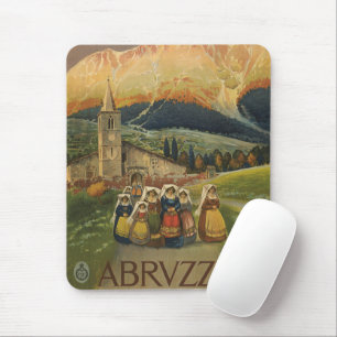 Vintage Travel Poster For Abruzzo, Italy. Mouse Pad