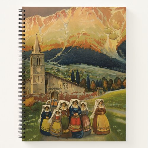 Vintage Travel Poster For Abruzzo Italy Notebook