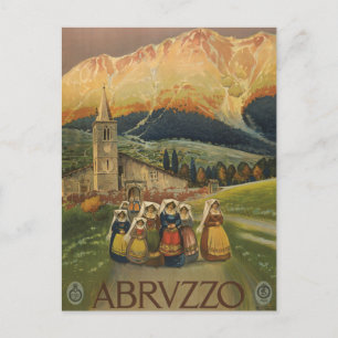 Vintage Travel Poster For Abruzzo, Italy. Postcard