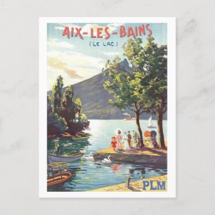 Vintage Travel Poster for Aix-les-Bains, France, Postcard