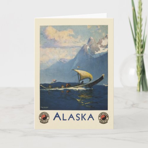 Vintage Travel Poster For Alaska Northern Pacific Card