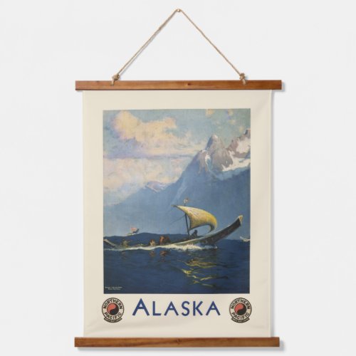 Vintage Travel Poster For Alaska Northern Pacific Hanging Tapestry