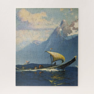 Vintage Travel Poster For Alaska Northern Pacific Jigsaw Puzzle