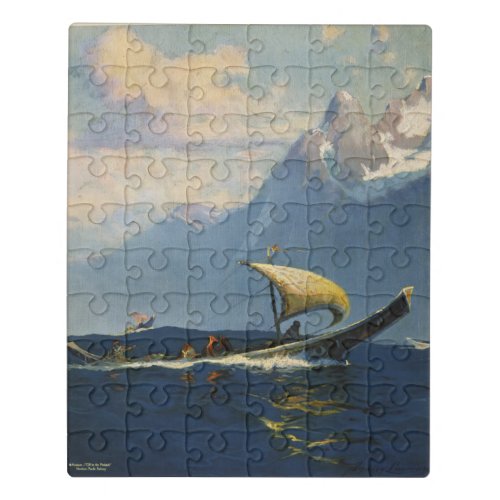 Vintage Travel Poster For Alaska Northern Pacific Jigsaw Puzzle