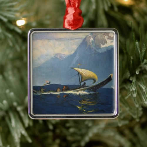 Vintage Travel Poster For Alaska Northern Pacific Metal Ornament