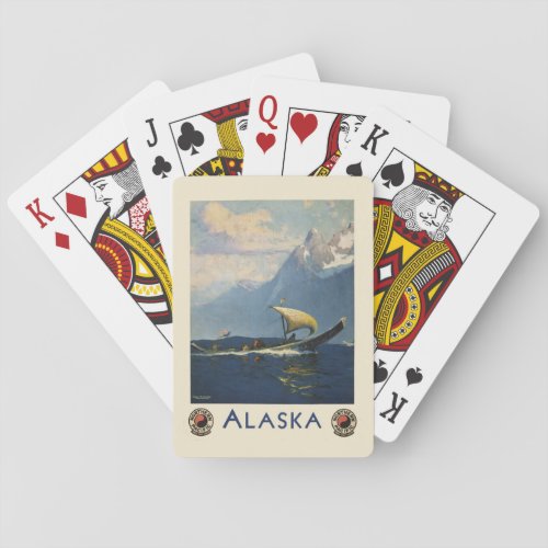 Vintage Travel Poster For Alaska Northern Pacific Playing Cards