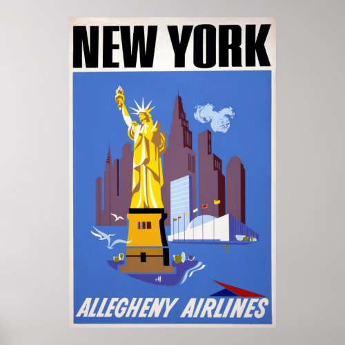 Vintage Travel Poster For Allegheny Airlines