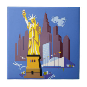 Vintage Travel Poster For Allegheny Airlines Ceramic Tile