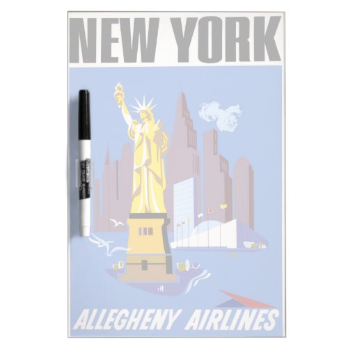 Vintage Travel Poster For Allegheny Airlines Dry Erase Board