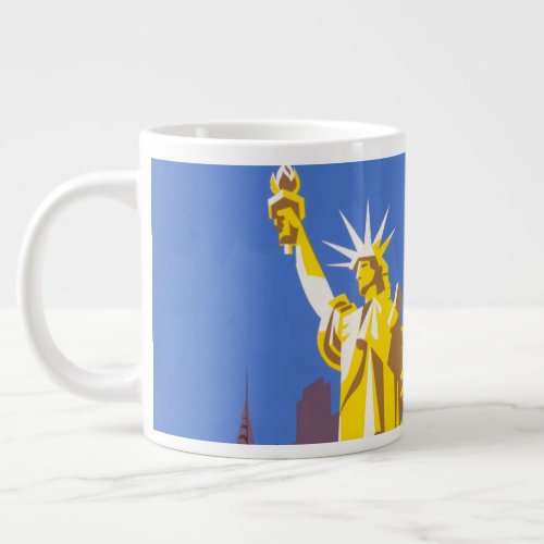 Vintage Travel Poster For Allegheny Airlines Giant Coffee Mug