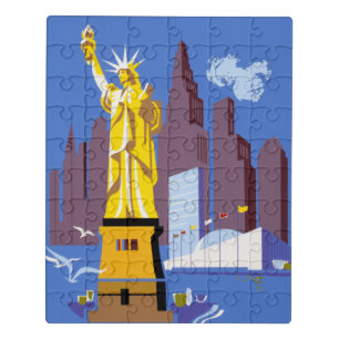 Vintage Travel Poster For Allegheny Airlines Jigsaw Puzzle