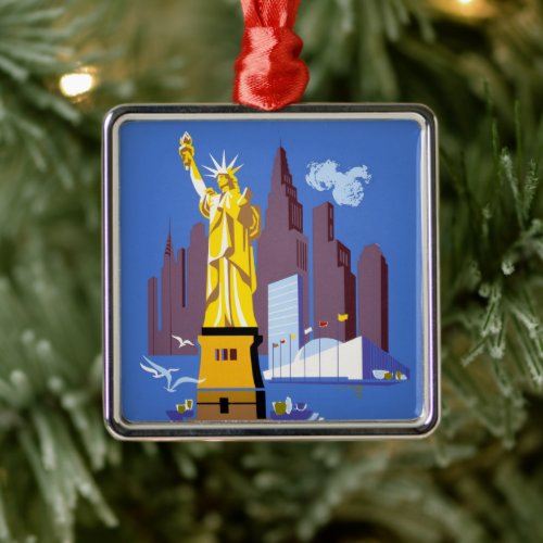 Vintage Travel Poster For Allegheny Airlines Metal Ornament