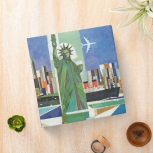 Vintage Travel Poster For American Airlines 3 Ring Binder