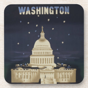 Vintage Travel Poster For American Airlines Beverage Coaster