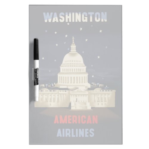 Vintage Travel Poster For American Airlines Dry Erase Board