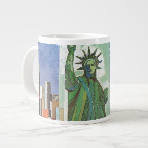Vintage Travel Poster For American Airlines Giant Coffee Mug