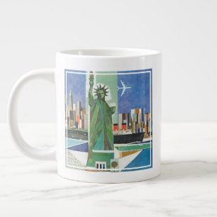 Vintage Travel Poster For American Airlines Giant Coffee Mug