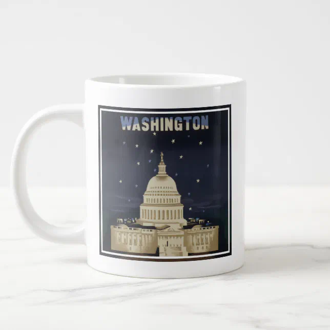 Vintage Travel Poster For American Airlines Giant Coffee Mug