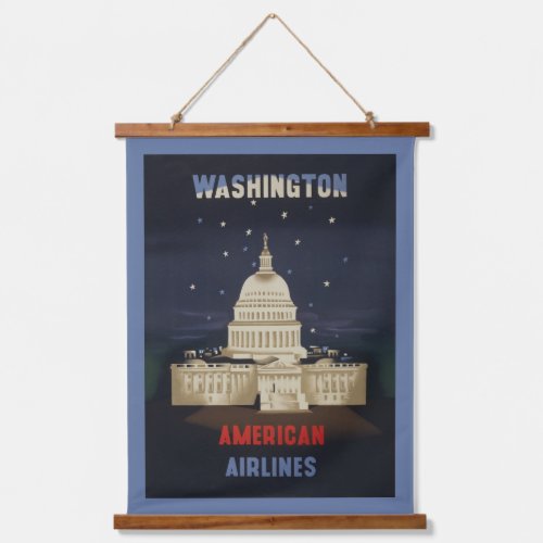 Vintage Travel Poster For American Airlines Hanging Tapestry