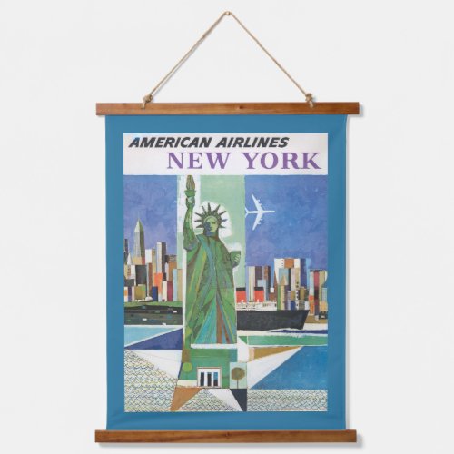 Vintage Travel Poster For American Airlines Hanging Tapestry