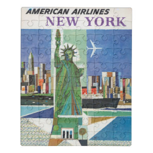 Vintage Travel Poster For American Airlines Jigsaw Puzzle