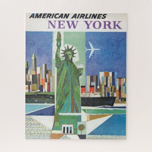 Vintage Travel Poster For American Airlines Jigsaw Puzzle