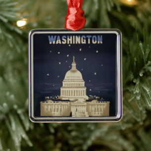 Vintage Travel Poster For American Airlines Metal Ornament