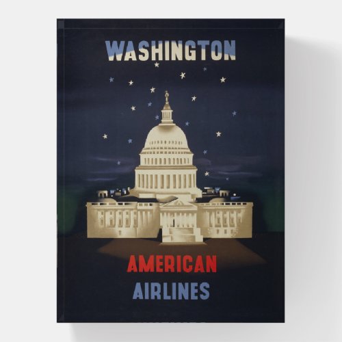 Vintage Travel Poster For American Airlines Paperweight