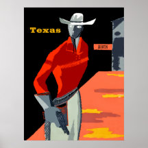 Vintage travel poster for Austin, Texas