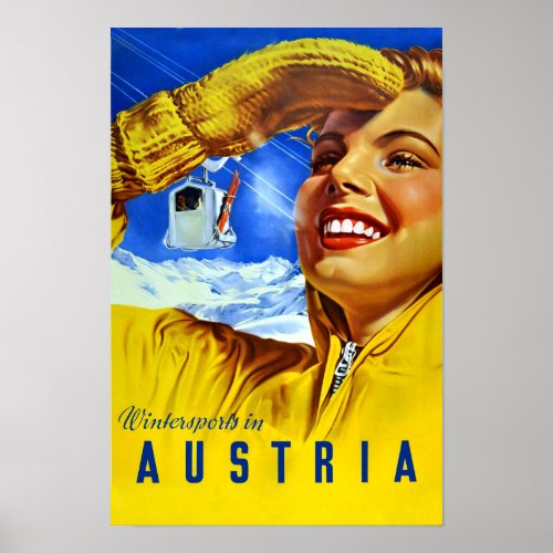 Vintage travel poster for Austria
