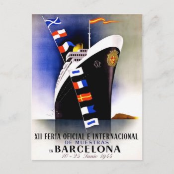 Vintage Travel Poster For Barcelona Postcard by Vintage_Gifts at Zazzle