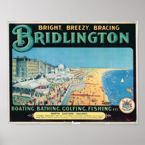 Vintage Travel Poster for Bridlington England