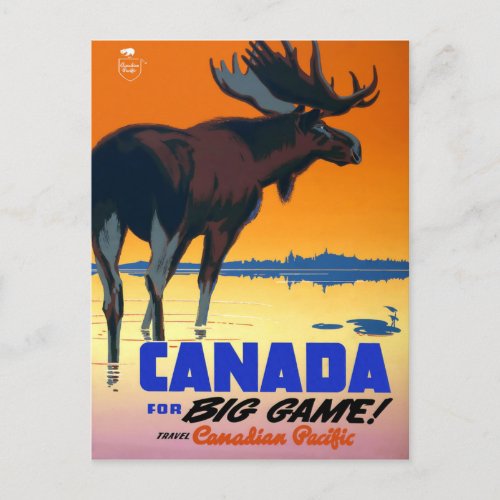 Vintage Travel Poster For Canada Postcard