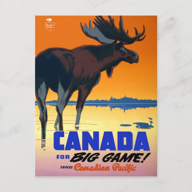 Vintage Travel Poster For Canada Postcard (Front)