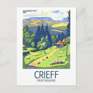 Vintage Travel Poster for Crieff in Scotland Postcard