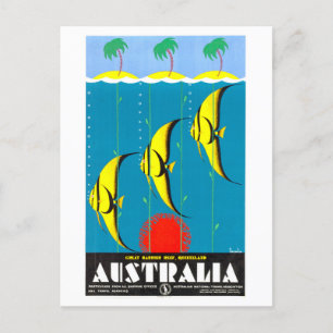Vintage Travel Poster for Great Barrier Reef Postcard