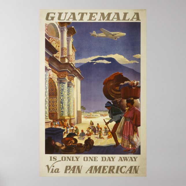 Vintage Travel Poster For Guatemala (Front)