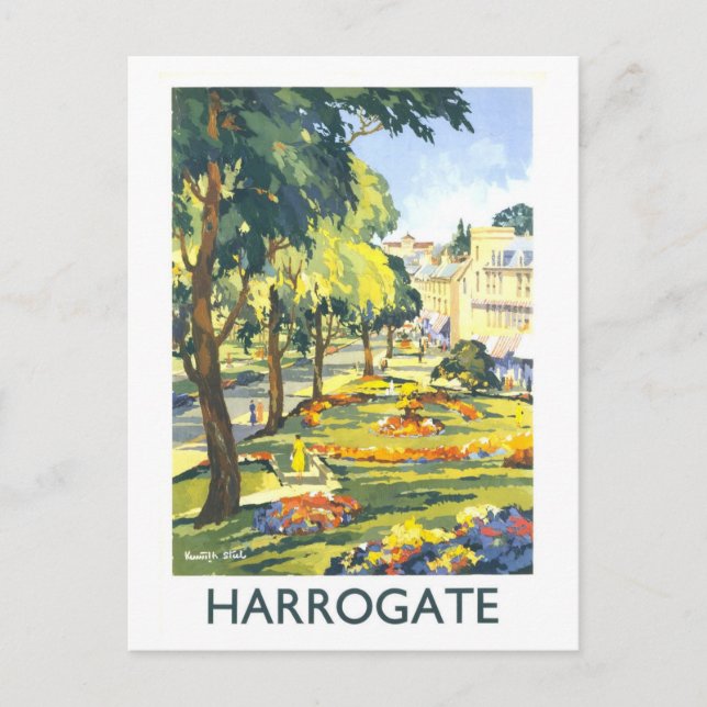 Vintage Travel Poster for Harrogate Postcard (Front)