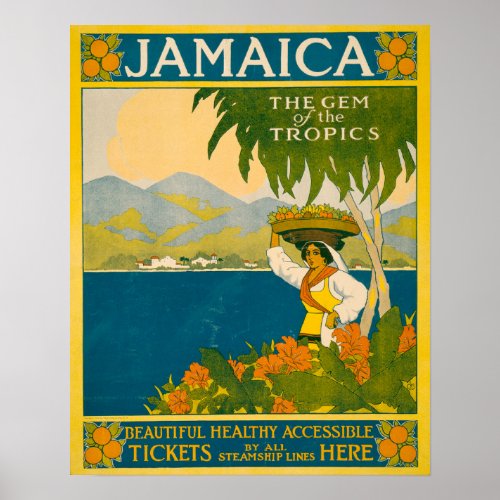 Vintage Travel Poster For Jamaica