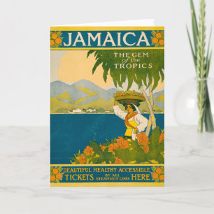 Vintage Travel Poster For Jamaica Card