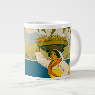 Vintage Travel Poster For Jamaica Giant Coffee Mug