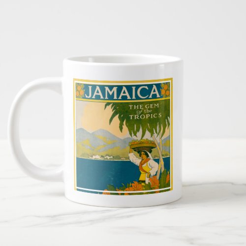 Vintage Travel Poster For Jamaica Giant Coffee Mug