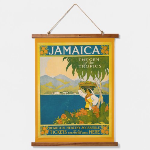 Vintage Travel Poster For Jamaica Hanging Tapestry