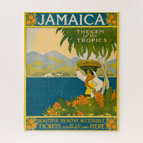 Vintage Travel Poster For Jamaica Jigsaw Puzzle