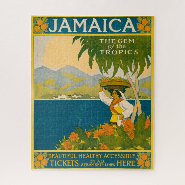 Vintage Travel Poster For Jamaica Jigsaw Puzzle (Vertical)