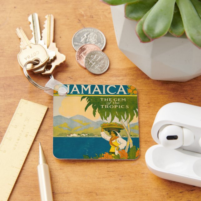 Vintage Travel Poster For Jamaica Keychain (Desk)